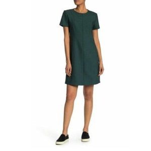Theory Apalia Admiral Crepe Zip Front Dress Size 4 Green